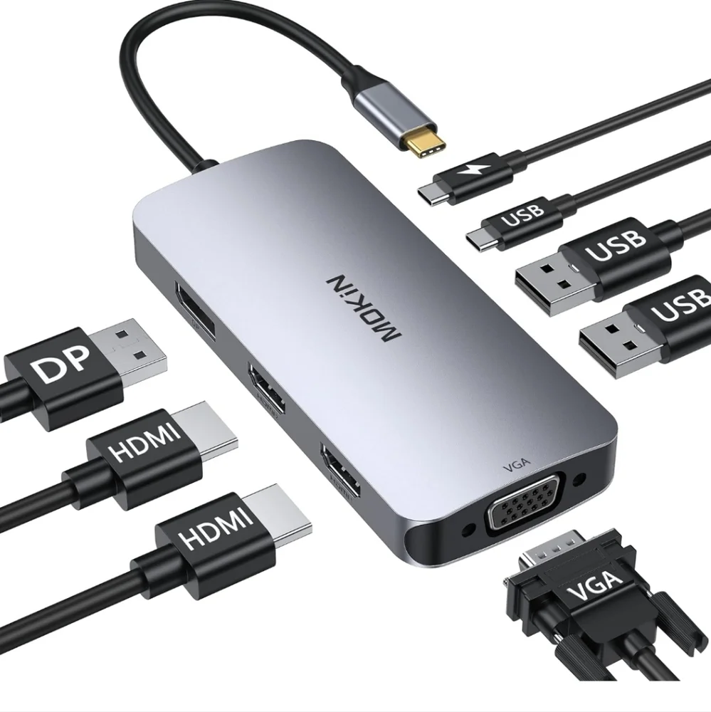 8 in 1 USB C docking station